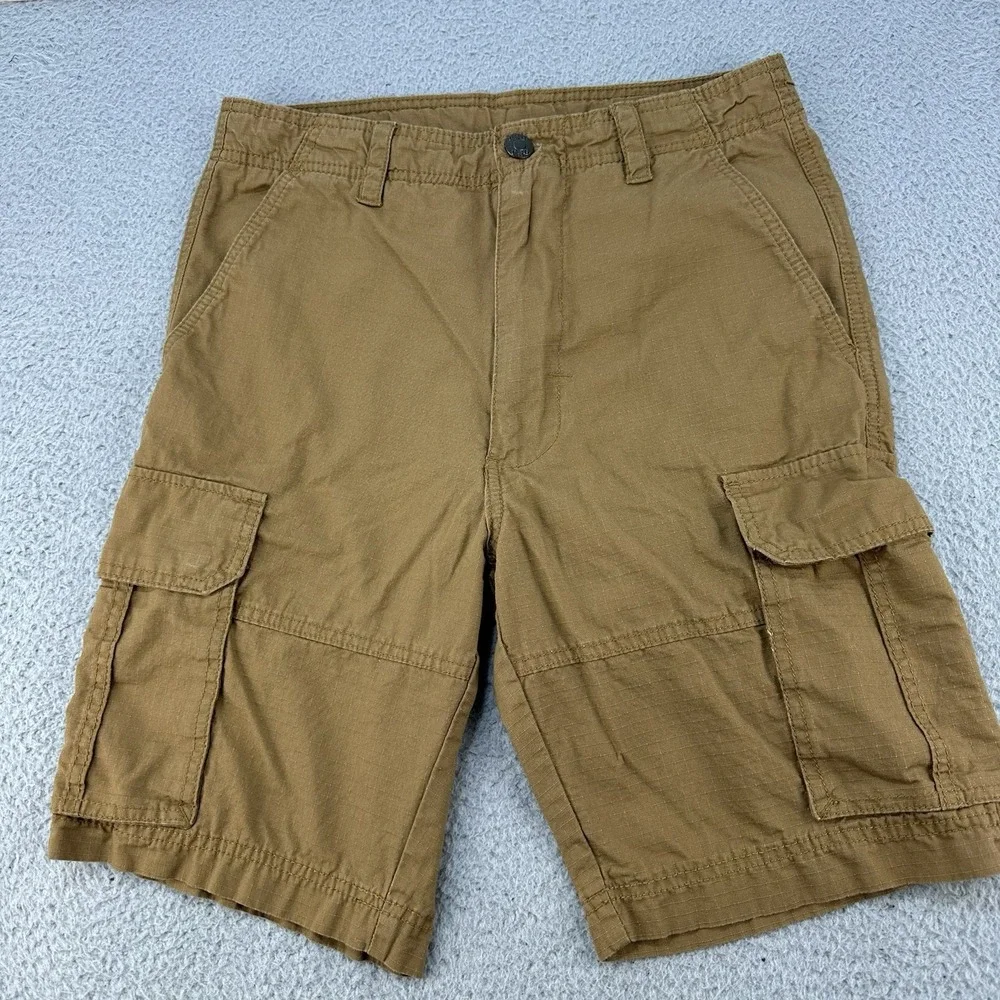 CSG Cargo Shorts Men's 30‎ Brown Pockets Outdoor Hiking Champs Ripstop Outdoors